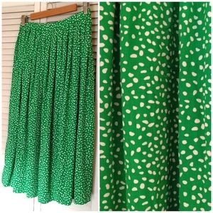 Vintage Polka Dot Crazy Print Pleated Flowy Skirt